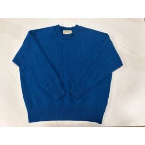 Madewell 100% Cashmere Blue Sweater 3 quarter sleeve Warm Size Small crew neck